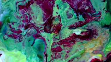 Soyut Sonsuz Renk Döngüleri ve Patlamalar Ayrıntılı Renkli Yüzey Boyaları Hipnotize Ediyor.