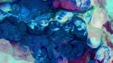 Soyut Sonsuz Renk Döngüleri ve Patlamalar Ayrıntılı Renkli Yüzey Boyaları Hipnotize Ediyor.