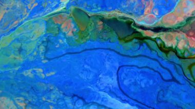 Soyut Sonsuz Renk Döngüleri ve Patlamalar Ayrıntılı Renkli Yüzey Boyaları Hipnotize Ediyor.