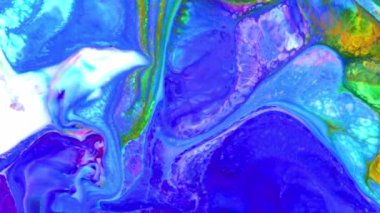 Soyut Sonsuz Renk Döngüleri ve Patlamalar Ayrıntılı Renkli Yüzey Boyaları Hipnotize Ediyor.