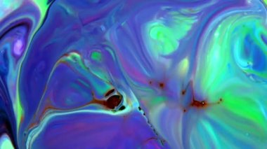 Soyut Sonsuz Renk Döngüleri ve Patlamalar Ayrıntılı Renkli Yüzey Boyaları Hipnotize Ediyor.