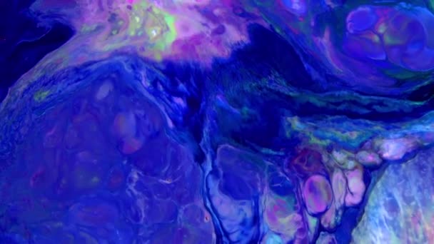 Abstrakti Tausta Psykedeelinen Maalaus Värikkäitä Kirkkaita Värejä Orgaaninen Vaikutus Neste — kuvapankkivideo