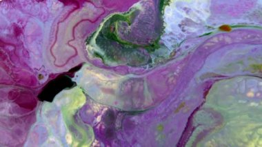 Soyut Sonsuz Renk Döngüleri ve Patlamalar Ayrıntılı Renkli Yüzey Boyaları Hipnotize Ediyor.