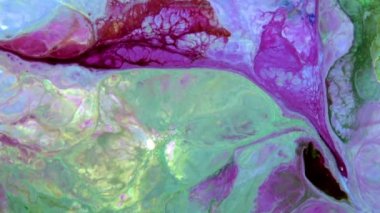 Soyut Sonsuz Renk Döngüleri ve Patlamalar Ayrıntılı Renkli Yüzey Boyaları Hipnotize Ediyor.