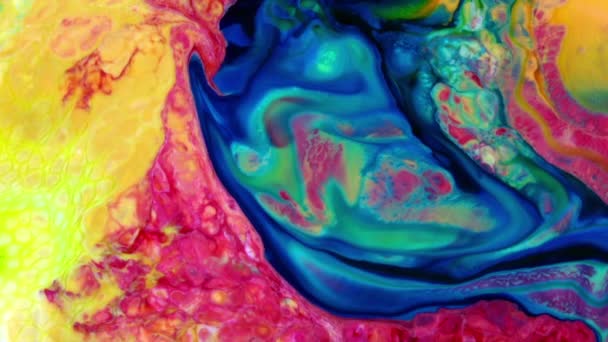 Абстрактные Бесконечные Цветовые Петли Взрывы Загипнотизированные Детализированных Поверхностных Цветовых Спредах — стоковое видео