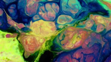 Soyut Organik Hipnotik Mürekkep Renkli Boya Yayılır