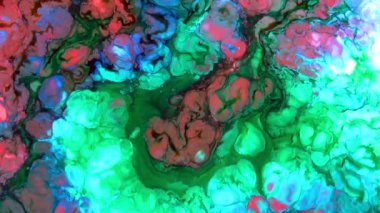 Soyut Organik Hipnotik Mürekkep Renkli Boya Yayılır