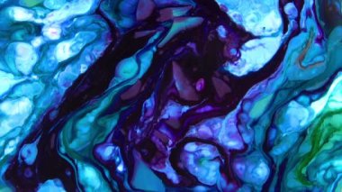 Soyut Sonsuz Renk Döngüleri ve Patlamalar Ayrıntılı Renkli Yüzey Boyaları Hipnotize Ediyor.