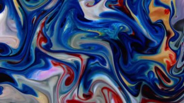 Soyut Sonsuz Renk Döngüleri ve Patlamalar Ayrıntılı Renkli Yüzey Boyaları Hipnotize Ediyor.