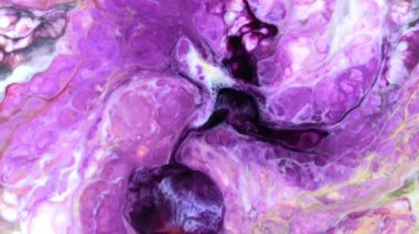 Soyut Sonsuz Renk Döngüleri ve Patlamalar Ayrıntılı Renkli Yüzey Boyaları Hipnotize Ediyor.