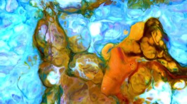 Soyut Organik Hipnotik Mürekkep Renkli Boya Yayılır