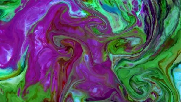 Abstrakter Hintergrund Mit Psychedelischer Malerei Lebendigen Flüssigen Farben Textur Footage — Stockvideo