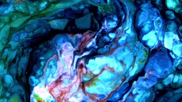 Αφηρημένο Φόντο Psychedelic Ζωγραφική Ζωντανά Υγρά Χρώματα Υφή Πλάνα — Αρχείο Βίντεο