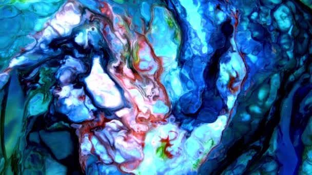 Abstrakcyjny Organiczny Hipnotyczny Tusz Kolorowe Rozprowadzanie Farby — Wideo stockowe