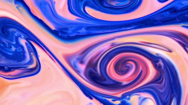 Surface Encre Chaos Colorée Peinture Rêveuse Répandant Dans Mouvement Turbulence — Video