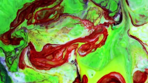 Dreamy Farba Kolorowy Chaos Ink Powierzchni Rozprzestrzeniania Się Płynnych Turbulencji — Wideo stockowe