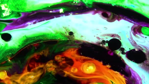 Πολύ Ωραίο Μελάνι Αφηρημένη Psychedelic Cosmos Ζωγραφική Υγρή Κίνηση Γαλαξιακή — Αρχείο Βίντεο