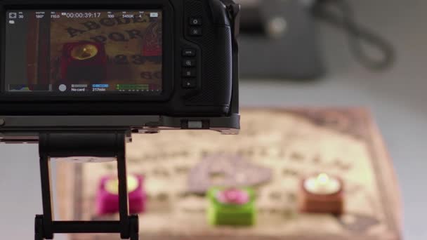 Video Camera Screen Dolly Shot Moving Slider — Stock Video