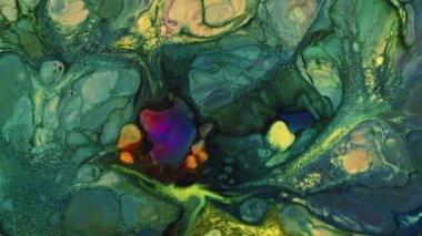 Soyut Organik Girdap Ayrıntılı Yüzey Renkli Boyaları ile Sonsuz Gerçeküstü Hipnotize Etme