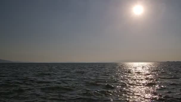 Ocean Waters Foggy Horizon Délután — Stock videók