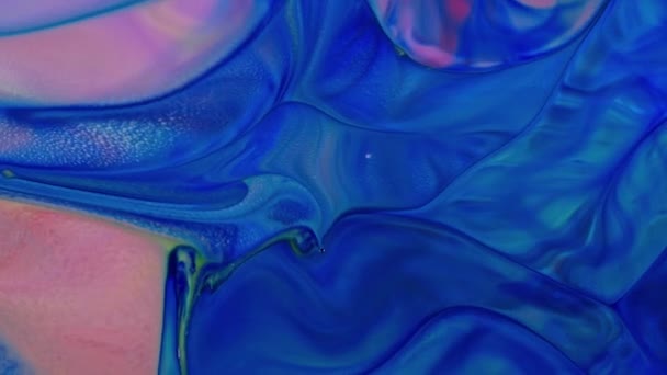 Abstrakte Bunte Farbe Tinte Flüssigkeit Explodieren Diffusion Pshychedelic Paint Blast — Stockvideo