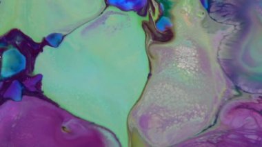 Soyut Sonsuz Renk Döngüleri ve Patlamalar Ayrıntılı Renkli Yüzey Boyaları Hipnotize Ediyor.