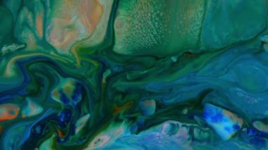 Soyut Sonsuz Renk Döngüleri ve Patlamalar Ayrıntılı Renkli Yüzey Boyaları Hipnotize Ediyor.