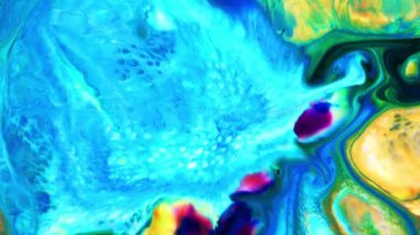 Soyut Sonsuz Renk Döngüleri ve Patlamalar Ayrıntılı Renkli Yüzey Boyaları Hipnotize Ediyor.