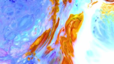 Soyut Sonsuz Renk Döngüleri ve Patlamalar Ayrıntılı Renkli Yüzey Boyaları Hipnotize Ediyor.