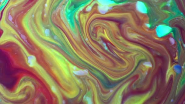 Loops Cores Infinitas Abstratas Explosões Hipnotizando Espalhamentos Tinta Colorida Superfície — Vídeo de Stock