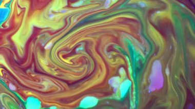 Soyut Sonsuz Renk Döngüleri ve Patlamalar Ayrıntılı Renkli Yüzey Boyaları Hipnotize Ediyor.