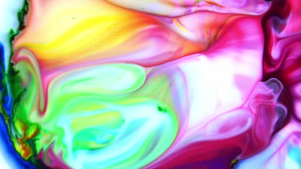 Loops Cores Infinitas Abstratas Explosões Hipnotizando Espalhamentos Tinta Colorida Superfície — Vídeo de Stock