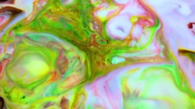 Soyut Sonsuz Renk Döngüleri ve Patlamalar Ayrıntılı Renkli Yüzey Boyaları Hipnotize Ediyor.