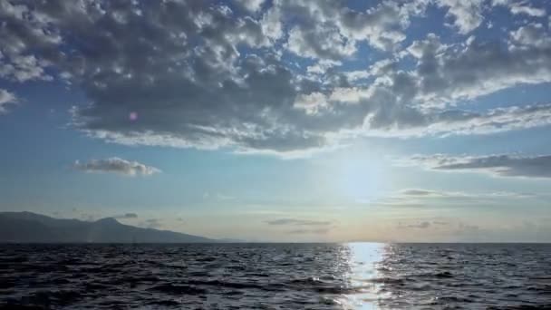 Nuages Bord Mer Déplaçant Sur Ciel — Video