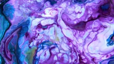 Soyut Sonsuz Renk Döngüleri ve Patlamalar Ayrıntılı Renkli Yüzey Boyaları Hipnotize Ediyor.