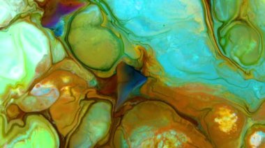 Soyut Sonsuz Renk Döngüleri ve Patlamalar Ayrıntılı Renkli Yüzey Boyaları Hipnotize Ediyor.