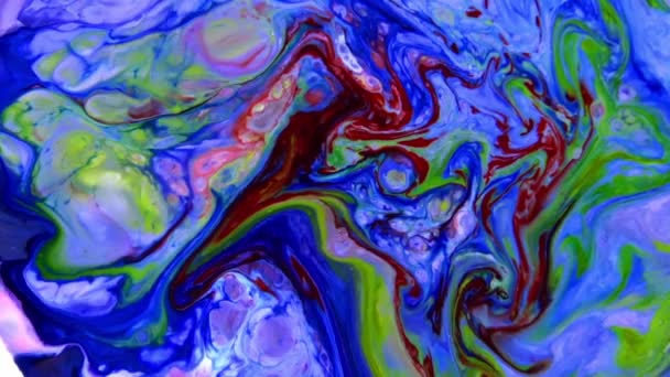 Fond Abstrait Avec Peinture Psychédélique Dans Des Couleurs Vives Colorées — Video