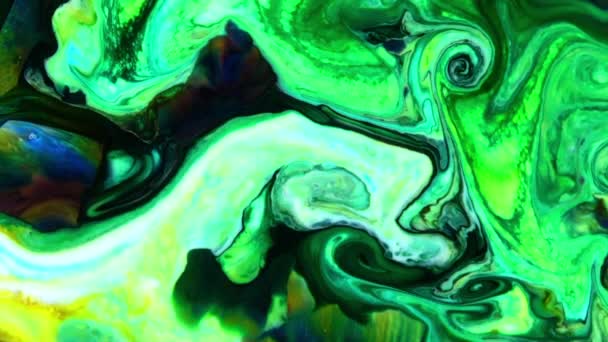 Крупный План Абстрактной Цветной Краски Фон Текстурированный — стоковое видео