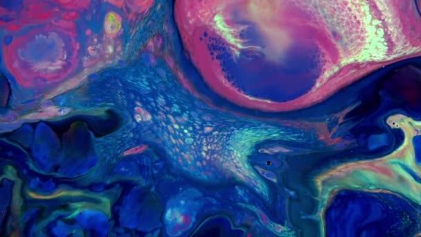 Abstract Kleurrijke Omgekeerde Sacrale Verf Exploderende Textuur — Stockvideo