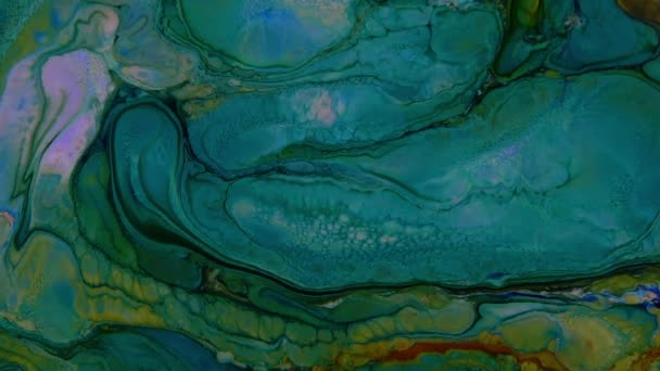 Textura Explosiva Pintura Sacra Invertida Colorida Abstracta — Vídeos de Stock