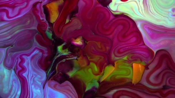 Textura Explosiva Pintura Sacra Invertida Colorida Abstracta — Vídeos de Stock