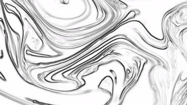 Beyaz ve Siyah Renk Boyasının Soyut Arkaplanı Genişlet ve Girdap Doku Görüntüsü.