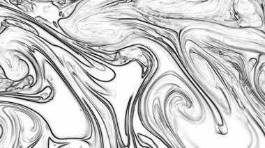 Beyaz ve Siyah Renk Boyasının Soyut Arkaplanı Genişlet ve Girdap Doku Görüntüsü.