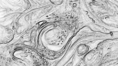 Beyaz ve Siyah Renk Boyasının Soyut Arkaplanı Genişlet ve Girdap Doku Görüntüsü.