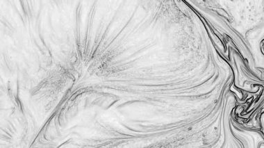 Soyut Siyah-Beyaz Resmin Sıvı Renkleri Sıvı Doku Görüntüsü.