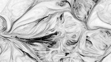 Soyut Siyah-Beyaz Resmin Sıvı Renkleri Sıvı Doku Görüntüsü.