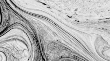 Yatay Beyaz ve Siyah Sıvı Boyanın Soyut Arkaplanı Doku Görüntüsünü Yayar.