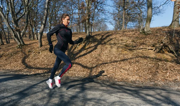 Жінка біжить вранці Ліцензійні Стокові Фото