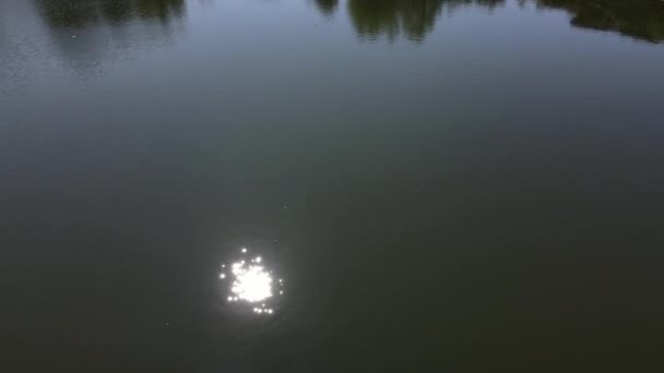 Съемка Воздушного Дрона Красивого Карьера Водой Солнечный День Природное Чудо — стоковое видео