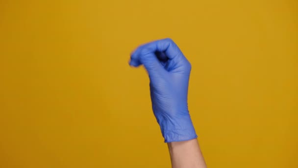 Gros Plan Main Masculine Dans Des Gants Protection Médicale Frottant — Video